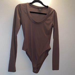 Forever21 Brown Long Sleeve Bodysuit